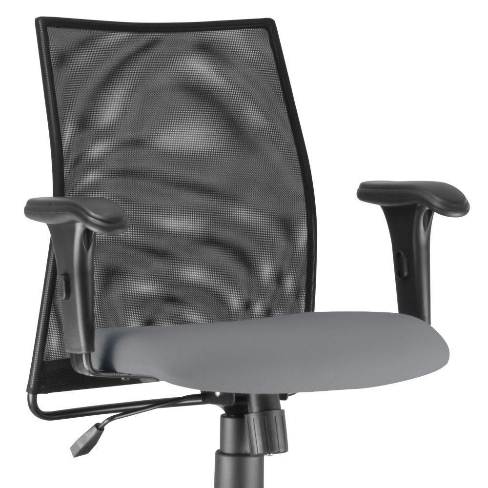 Cadeira de Escritório Giratória Executiva Ergonômica Liss L02 Couro Sintético Cinza - Lyam Decor
