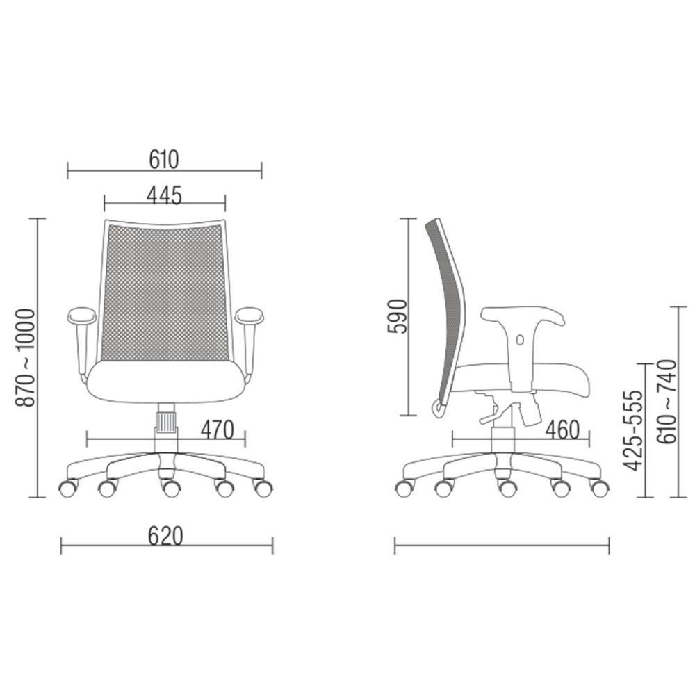 Cadeira de Escritório Giratória Executiva Ergonômica Liss L02 Couro Sintético Cinza - Lyam Decor