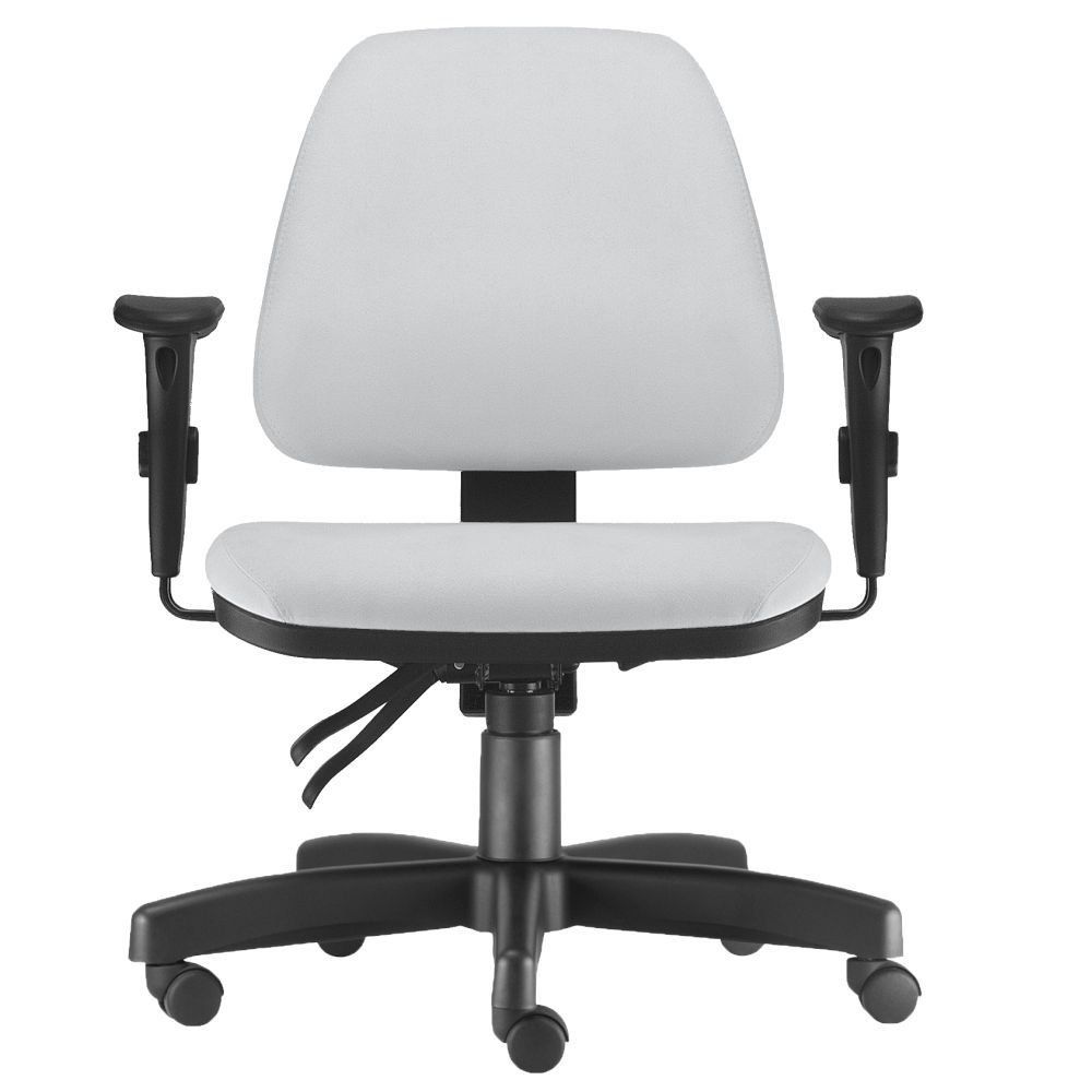 Cadeira de Escritório Giratória Executiva Ergonômica Sky L02 Couro Sintético Branco - Lyam Decor