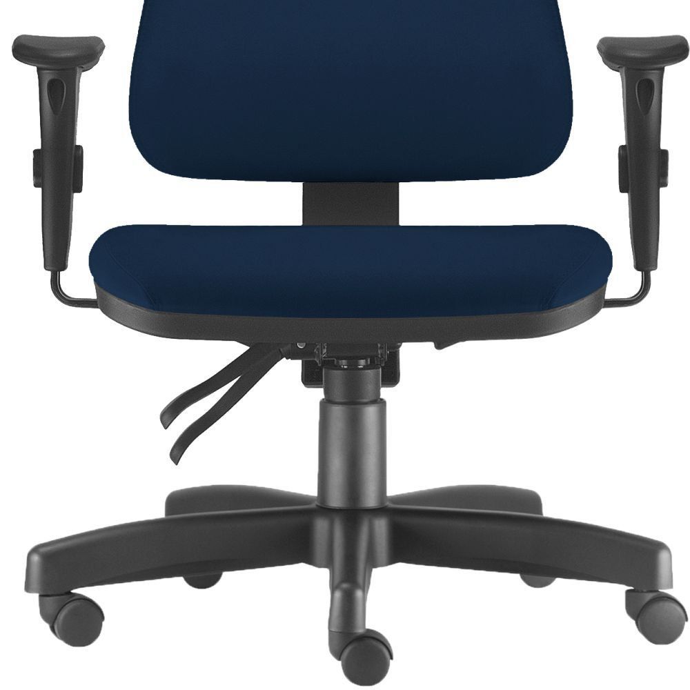 Cadeira de Escritório Giratória Executiva Ergonômica Sky L02 Crepe Azul Marinho - Lyam Decor