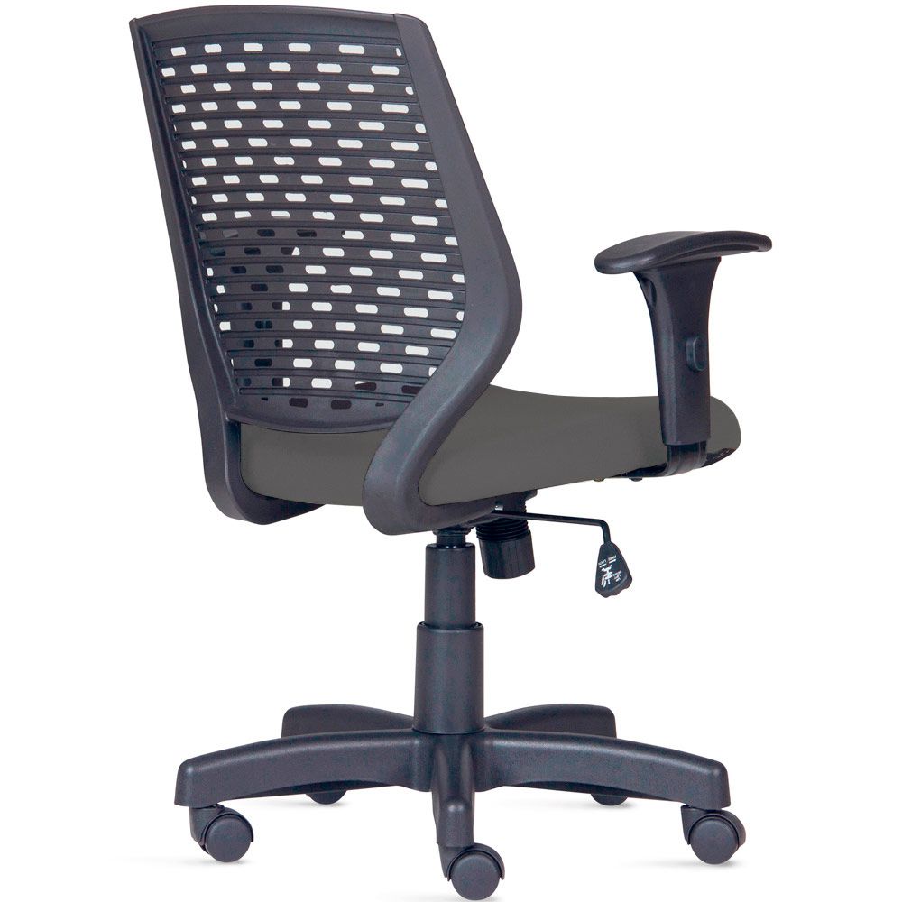 Cadeira de Escritório Giratória Executiva Ergonômica Tech L02 Crepe Cinza - Lyam Decor