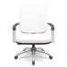Cadeira de Escritório Giratória com Braço Cromada Magno P03 Vinil Branco - Lyam Decor