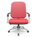 Cadeira de Escritório Giratória com Braço Cromada Magno P03 Vinil Vermelho - Lyam Decor