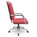 Cadeira de Escritório Giratória com Braço Cromada Magno P03 Vinil Vermelho - Lyam Decor