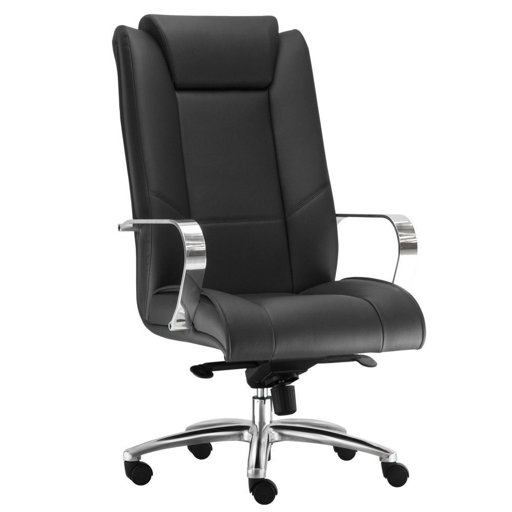 Cadeira de Escritório Presidente Executiva New Onix F02 Couro Ecológico Preto - Lyam Decor