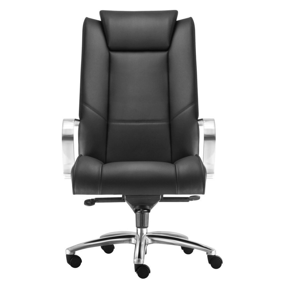 Cadeira de Escritório Presidente Executiva New Onix F02 Couro Ecológico Preto - Lyam Decor