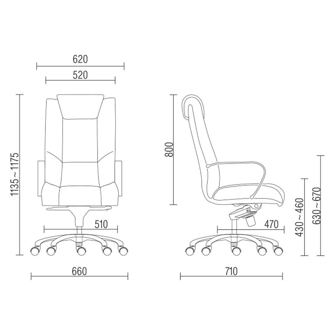 Cadeira de Escritório Presidente Executiva New Onix F02 Couro Ecológico Preto - Lyam Decor
