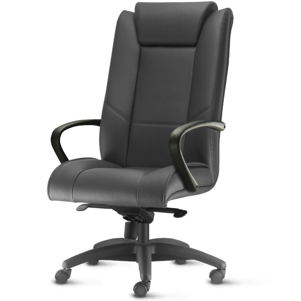 Cadeira de Escritório Presidente Executiva New Onix F02 Couro Ecológico Preto - Lyam Decor