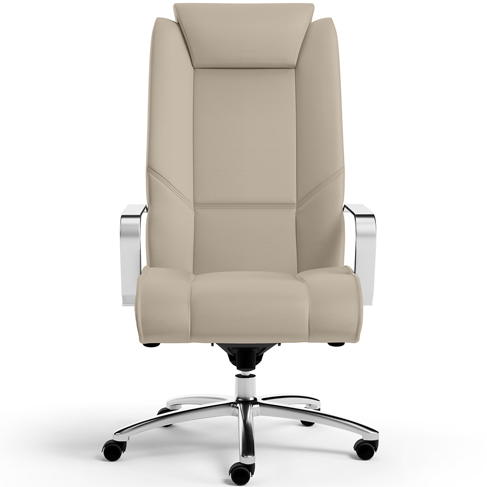 Cadeira de Escritório Presidente Executiva New Onix F02 Tecido Sintético Areia - Lyam Decor