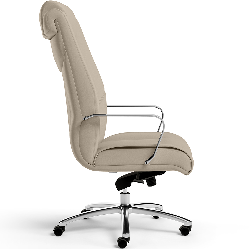 Cadeira de Escritório Presidente Executiva New Onix F02 Tecido Sintético Areia - Lyam Decor