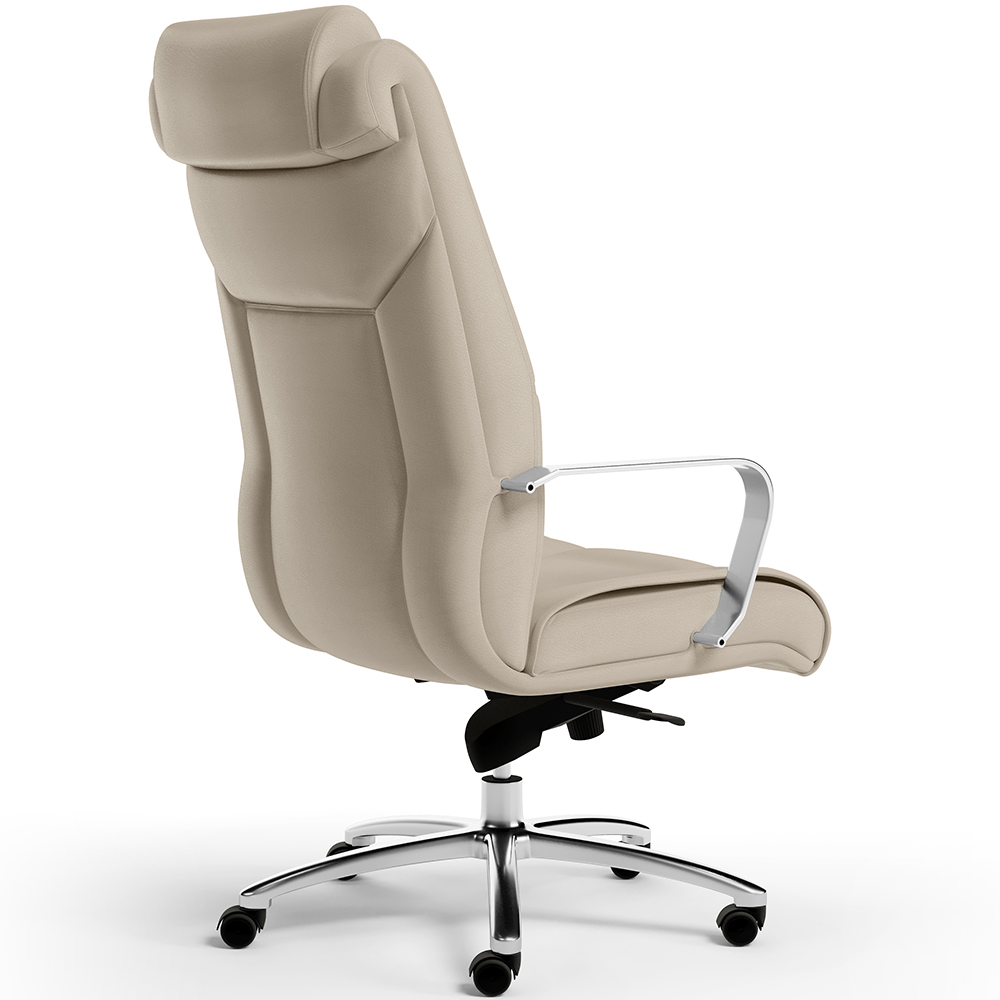 Cadeira de Escritório Presidente Executiva New Onix F02 Tecido Sintético Areia - Lyam Decor