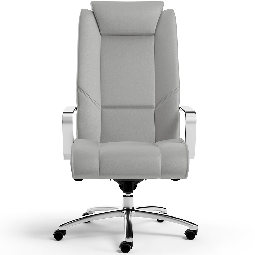 Cadeira de Escritório Presidente Executiva New Onix F02 Tecido Sintético Cinza - Lyam Decor