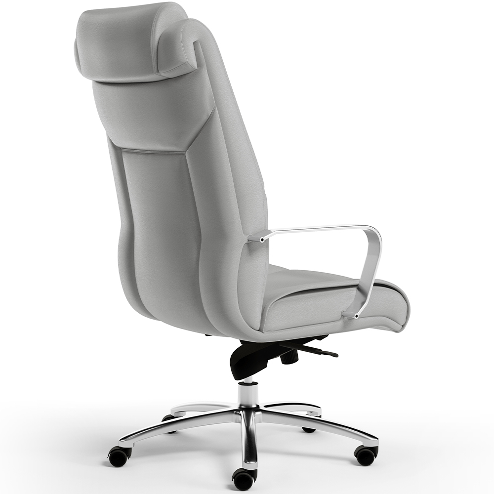 Cadeira de Escritório Presidente Executiva New Onix F02 Tecido Sintético Cinza - Lyam Decor