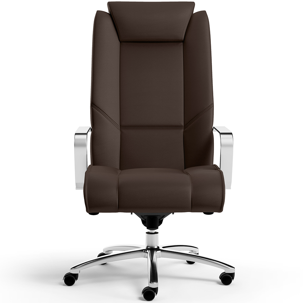 Cadeira de Escritório Presidente Executiva New Onix F02 Tecido Sintético Marrom - Lyam Decor