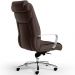 Cadeira de Escritório Presidente Executiva New Onix F02 Tecido Sintético Marrom - Lyam Decor