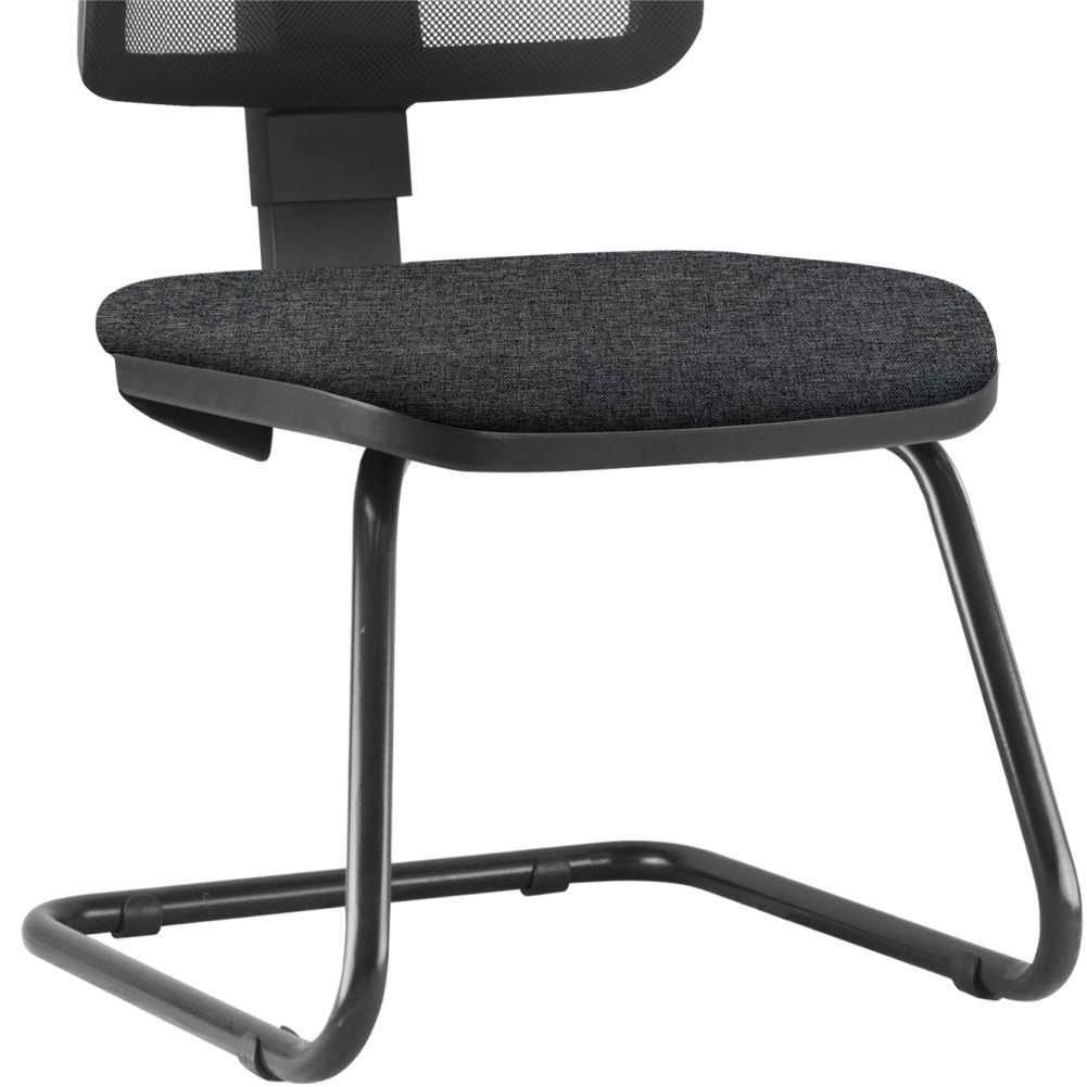Cadeira de Escritório Recepção Fixa Zip L02 Linho Chumbo - Lyam Decor