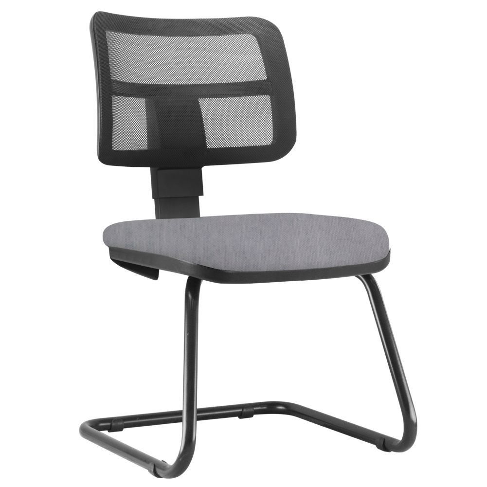 Cadeira de Escritório Recepção Fixa Zip L02 Linho Cinza - Lyam Decor