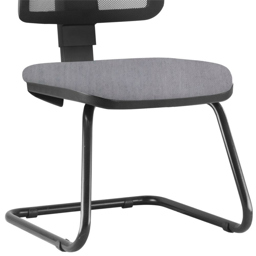 Cadeira de Escritório Recepção Fixa Zip L02 Linho Cinza - Lyam Decor