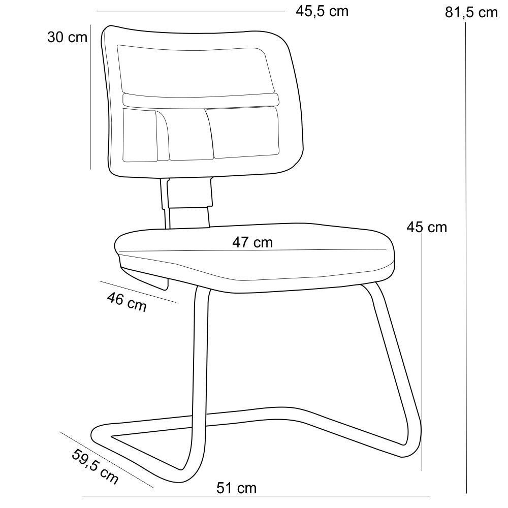 Cadeira de Escritório Recepção Fixa Zip L02 Linho Cinza - Lyam Decor