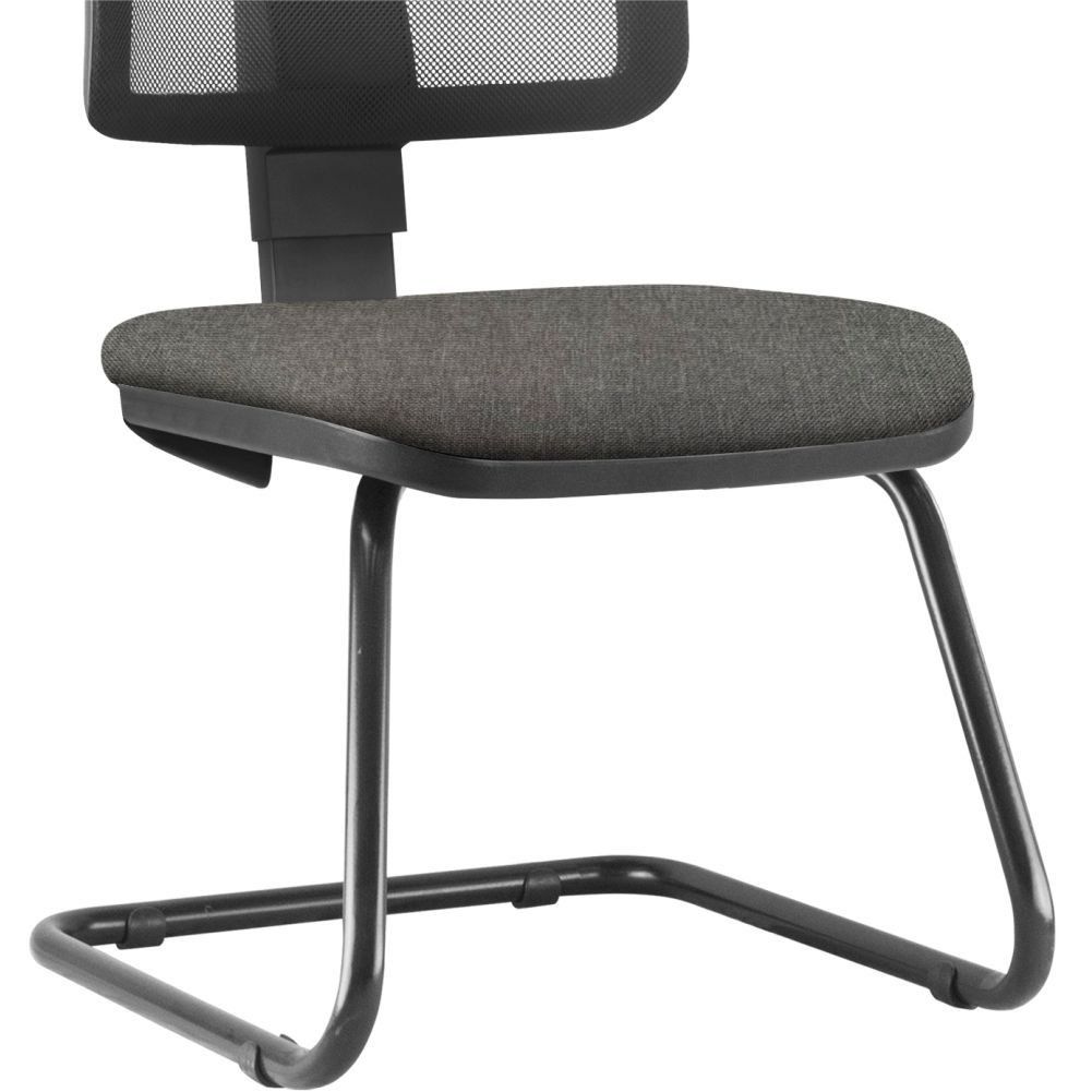Cadeira de Escritório Recepção Fixa Zip L02 Linho Cinza Escuro - Lyam Decor