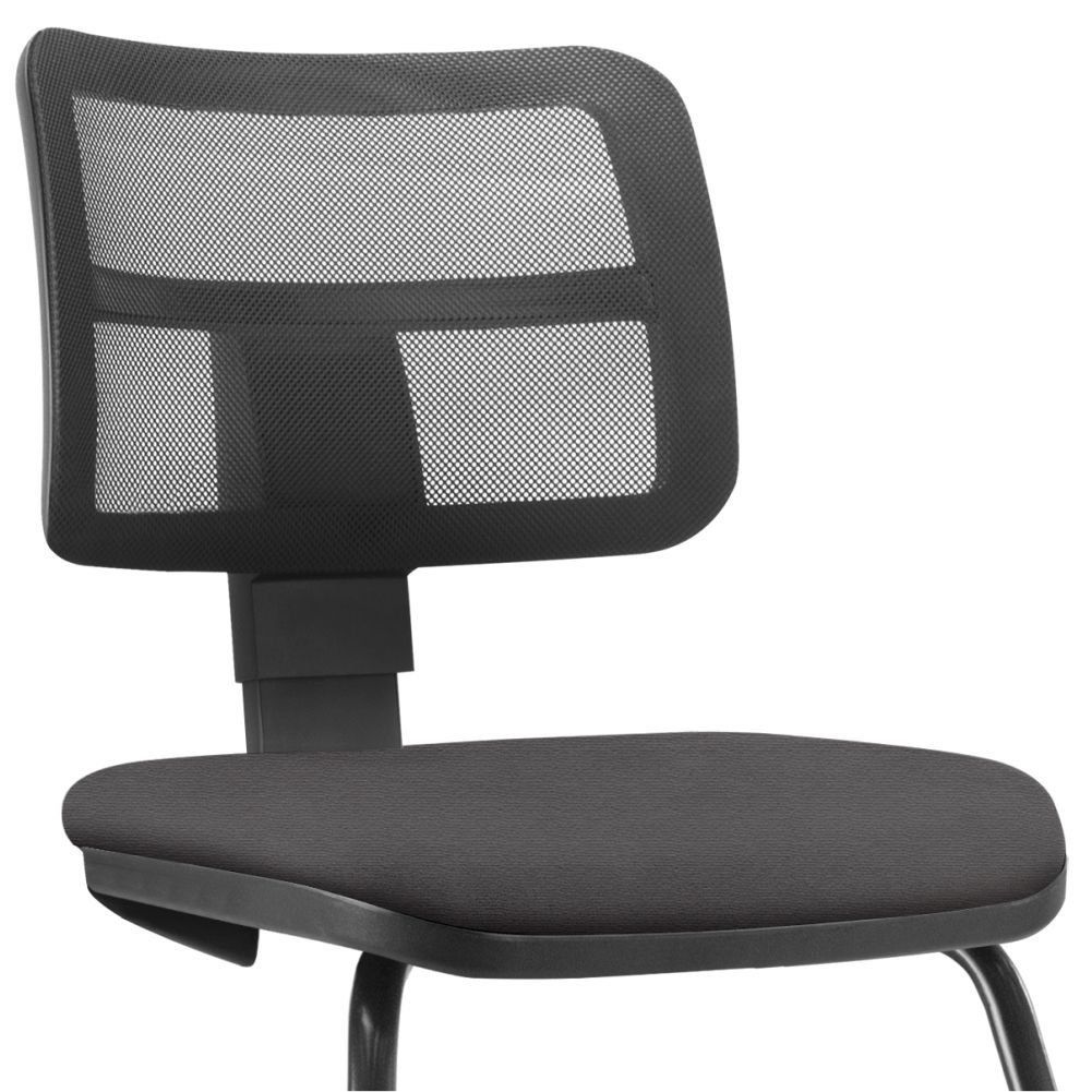 Cadeira de Escritório Recepção Fixa Zip L02 Suede Marrom - Lyam Decor