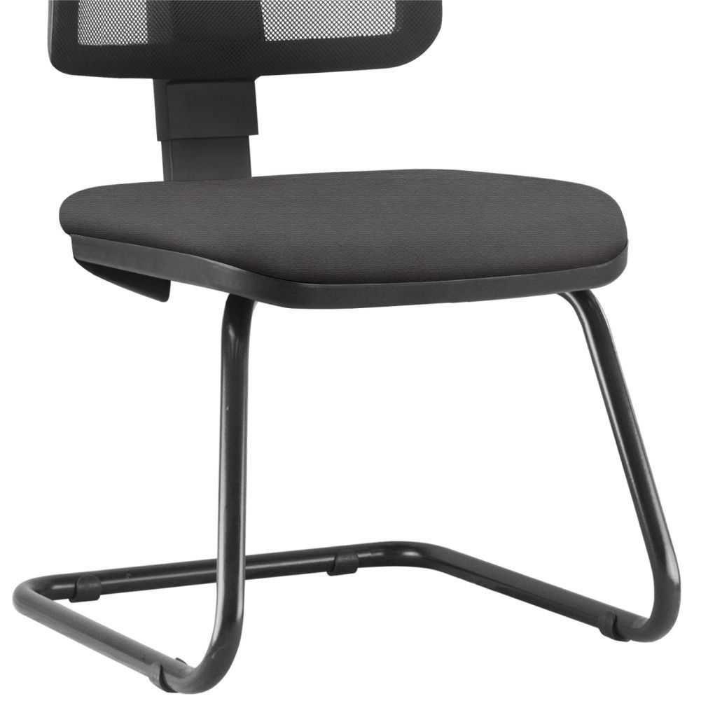 Cadeira de Escritório Recepção Fixa Zip L02 Suede Marrom - Lyam Decor