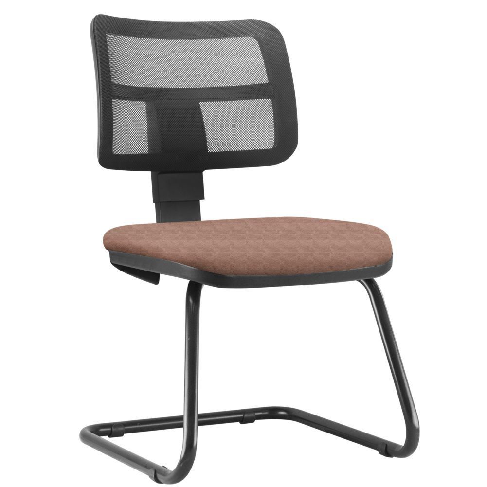 Cadeira de Escritório Recepção Fixa Zip L02 Suede Rosê - Lyam Decor