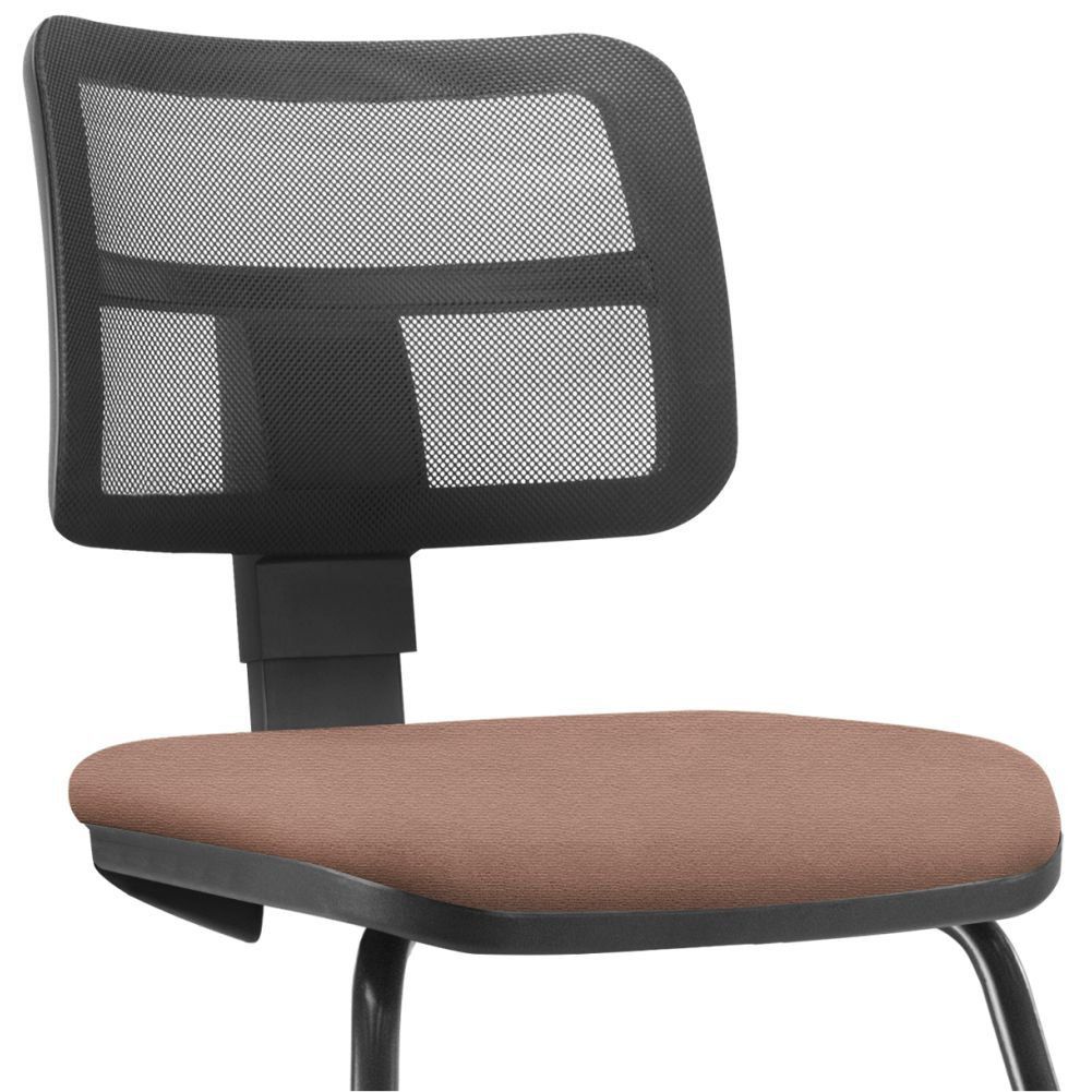 Cadeira de Escritório Recepção Fixa Zip L02 Suede Rosê - Lyam Decor