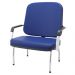 Cadeira de Escritório Recepção com Braço Fixa Cromada Magno P03 Vinil Azul - Lyam Decor