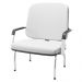 Cadeira de Escritório Recepção com Braço Fixa Cromada Magno P03 Vinil Branco - Lyam Decor