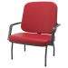 Cadeira de Escritório Recepção com Braço Fixa Preta Magno P03 Vinil Vermelho - Lyam Decor