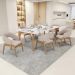 Cadeira de Jantar e Estar Living Estofada Lince L02 Bouclê Bege - Lyam Decor