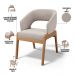 Cadeira de Jantar e Estar Living Estofada Lince L02 Bouclê Bege - Lyam Decor