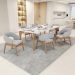 Cadeira de Jantar e Estar Living Estofada Lince L02 Bouclê Cinza - Lyam Decor