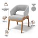 Cadeira de Jantar e Estar Living Estofada Lince L02 Bouclê Cinza - Lyam Decor