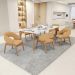 Cadeira de Jantar e Estar Living Estofada Lince L02 Bouclê Mostarda - Lyam Decor
