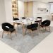 Cadeira de Jantar e Estar Living Estofada Lince L02 Bouclê Preto - Lyam Decor