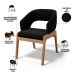 Cadeira de Jantar e Estar Living Estofada Lince L02 Bouclê Preto - Lyam Decor