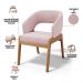 Cadeira de Jantar e Estar Living Estofada Lince L02 Bouclê Rosê - Lyam Decor
