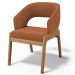 Cadeira de Jantar e Estar Living Estofada Lince L02 Bouclê Terracota - Lyam Decor