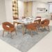 Cadeira de Jantar e Estar Living Estofada Lince L02 Bouclê Terracota - Lyam Decor