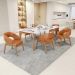 Cadeira de Jantar e Estar Living Estofada Lince L02 Couríssimo Camel - Lyam Decor