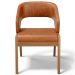 Cadeira de Jantar e Estar Living Estofada Lince L02 Couríssimo Camel - Lyam Decor