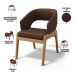 Cadeira de Jantar e Estar Living Estofada Lince L02 Couríssimo Marrom - Lyam Decor