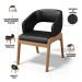 Cadeira de Jantar e Estar Living Estofada Lince L02 Couríssimo Preto - Lyam Decor