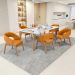 Cadeira de Jantar e Estar Living Estofada Lince L02 Couríssimo Whisky - Lyam Decor