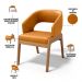 Cadeira de Jantar e Estar Living Estofada Lince L02 Couríssimo Whisky - Lyam Decor