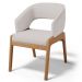 Cadeira de Jantar e Estar Living Estofada Lince L02 Linho Bege - Lyam Decor