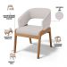 Cadeira de Jantar e Estar Living Estofada Lince L02 Linho Bege - Lyam Decor