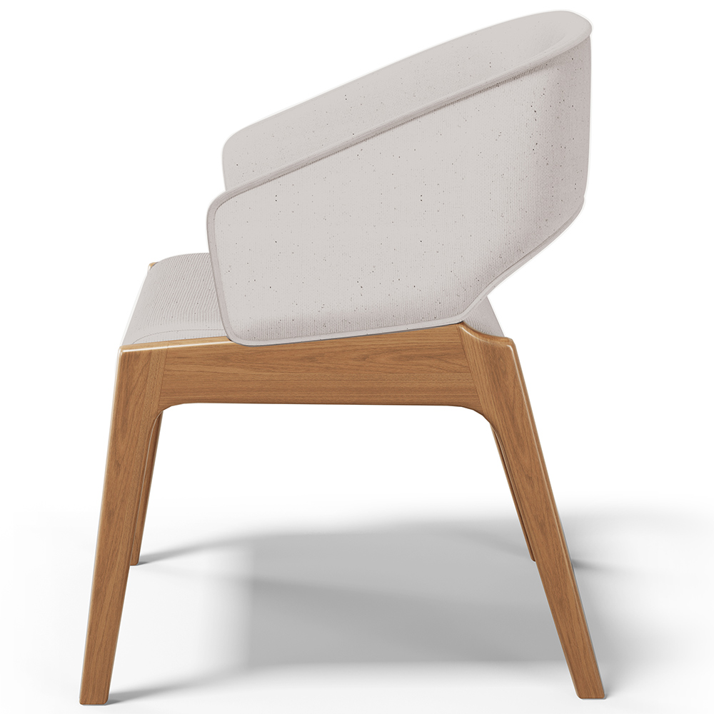 Cadeira de Jantar e Estar Living Estofada Lince L02 Linho Bege - Lyam Decor